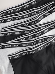 Black/White Boyshort Cotton Logo Knickers 7 Pack - Image 12 of 13