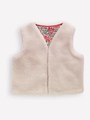 Boden Cream Relaxed Borg Gilet - Image 1 of 3