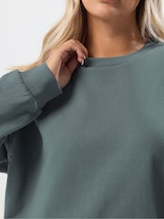 Yours Curve Blue Crew Neck Sweatshirt Joggers Set - Image 4 of 5