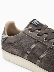 AllSaints Grey Leon Low Trainers - Image 5 of 5