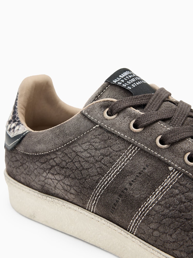 AllSaints Grey Leon Low Trainers - Image 5 of 5