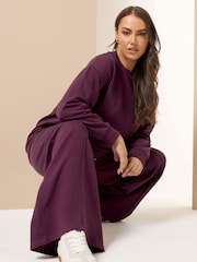 Yours Curve Red Crew Neck Sweatshirt Joggers Set - Image 1 of 5