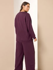 Yours Curve Red Crew Neck Sweatshirt Joggers Set - Image 3 of 5