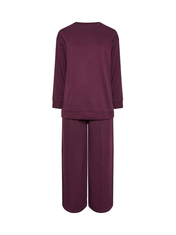 Yours Curve Red Crew Neck Sweatshirt Joggers Set - Image 5 of 5