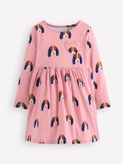 Boden Pink Heart Pocket Fun Jersey Dress - Image 1 of 3