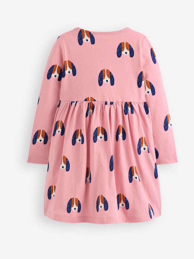 Boden Pink Heart Pocket Fun Jersey Dress - Image 2 of 3