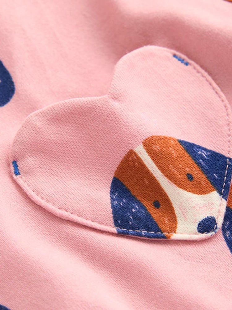 Boden Pink Heart Pocket Fun Jersey Dress - Image 3 of 3