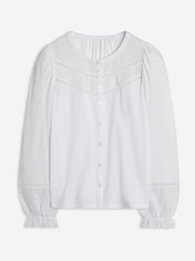 Boden White Pippa Broderie Jersey Shirt - Image 5 of 5
