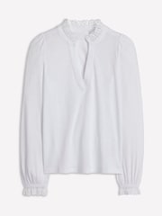Boden White Aria Broderie Notch Neck Top - Image 5 of 5