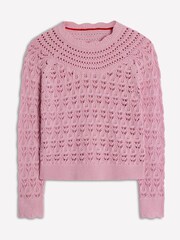 Boden Pink Crochet Mix Stitch Jumper - Image 5 of 6