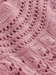 Boden Pink Crochet Mix Stitch Jumper - Image 6 of 6
