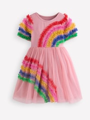 Boden Pink New Tulle Logo Jersey Dress - Image 1 of 3