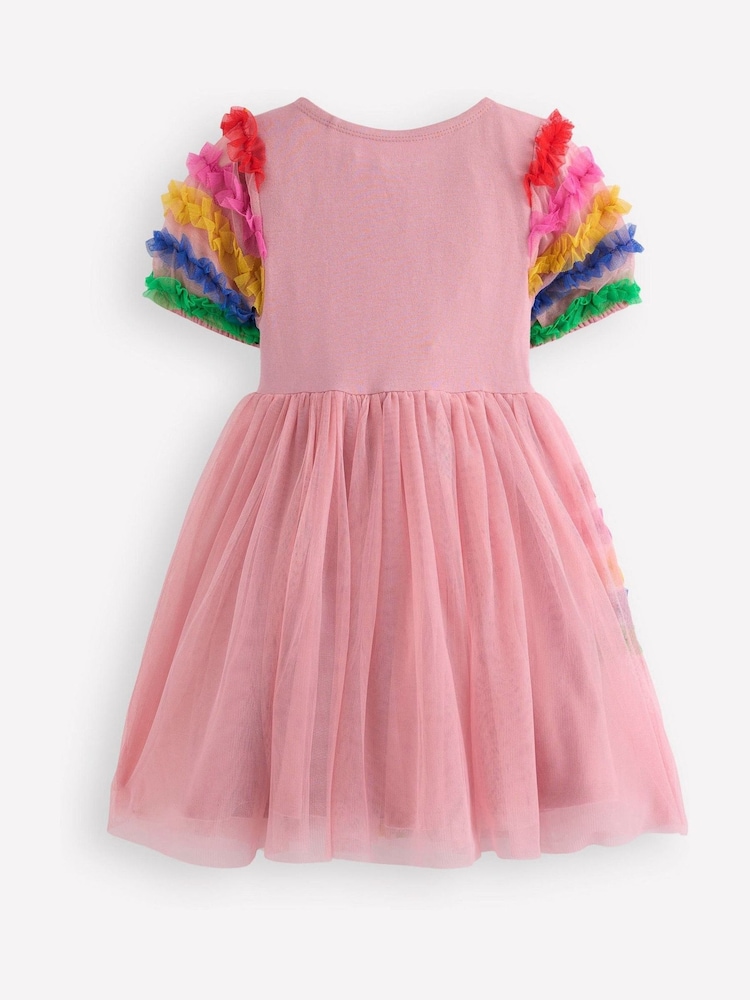 Boden Pink New Tulle Logo Jersey Dress - Image 2 of 3