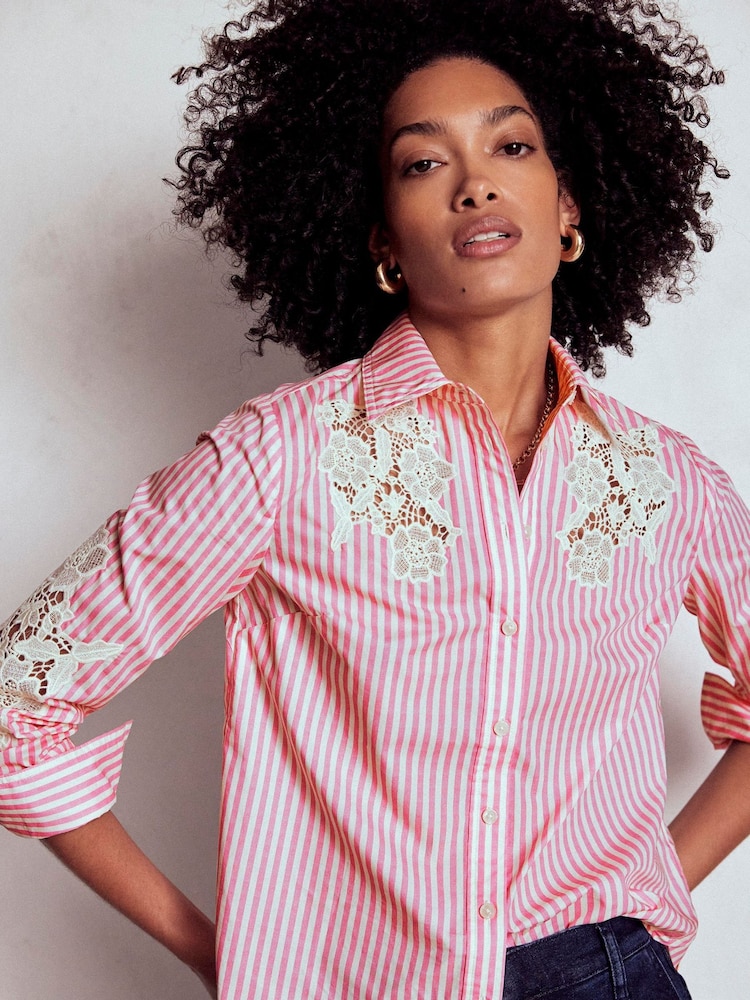 Boden Pink Sienna Embroidered Shirt - Image 1 of 5 Boden Pink Sienna Embroidered Shirt - Image 1 of 5