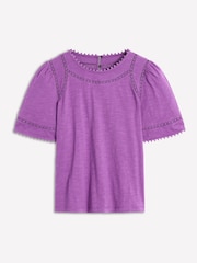 Boden Purple Mila Lace Trim Top - Image 4 of 4