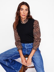 Boden Black Emilia Cotton Crew Neck Tank Top - Image 1 of 5