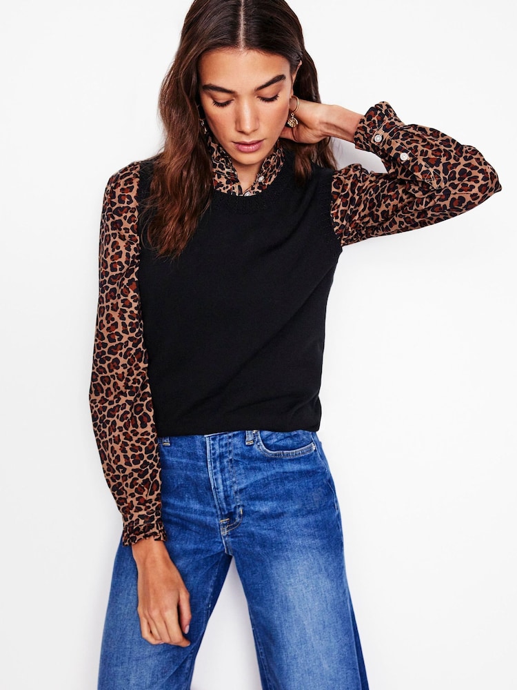 Boden Black Emilia Cotton Crew Neck Tank Top - Image 5 of 5