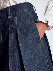 Boden Blue Pleated Denim Skirt - Image 4 of 5