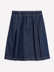 Boden Blue Pleated Denim Skirt - Image 5 of 5