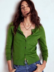 Boden Green Emilia Cotton Crew Cardigan - Image 1 of 6