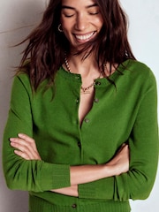 Boden Green Emilia Cotton Crew Cardigan - Image 2 of 6