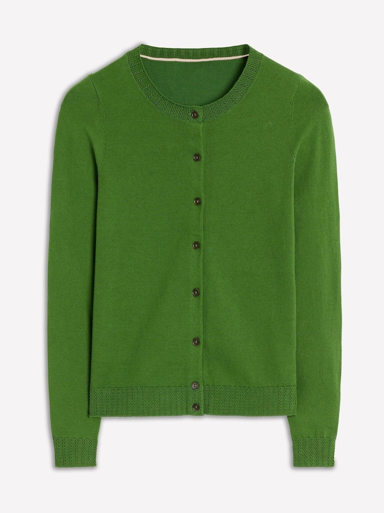 Boden Green Emilia Cotton Crew Cardigan - Image 6 of 6