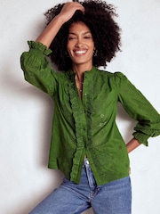Boden Green Alice Broderie Top - Image 4 of 4