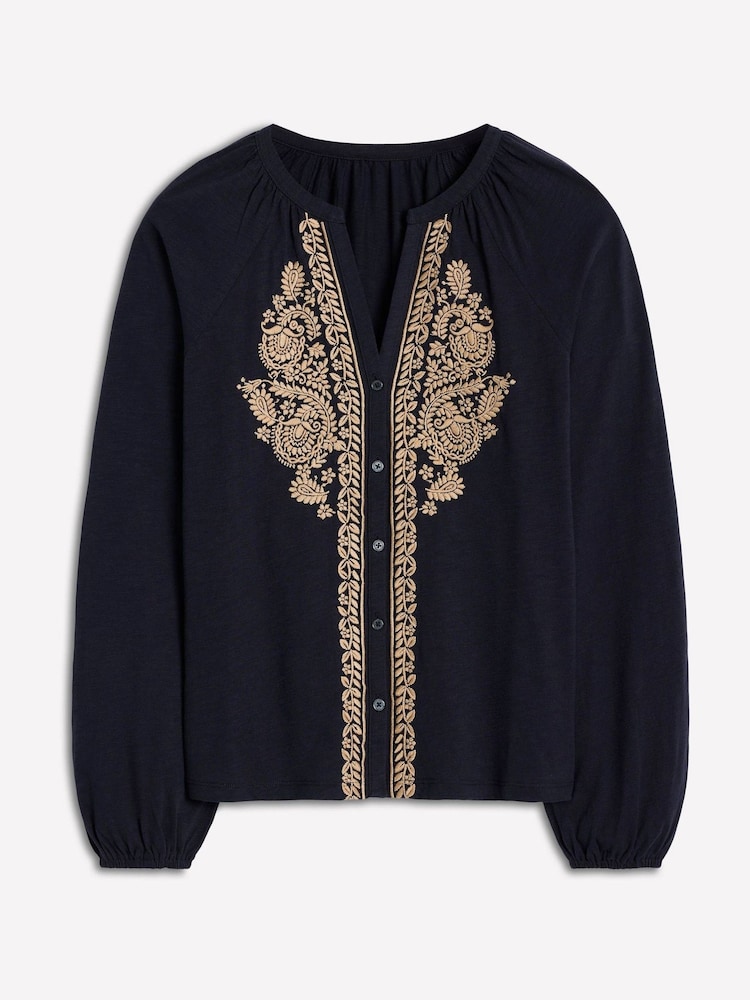 Boden Blue Alma Embroidered Shirt - Image 5 of 5 Boden Blue Alma Embroidered Shirt - Image 5 of 5