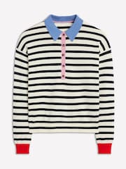 Boden Blue Relaxed Lara Cotton Henley Jumper - Image 1 of 2