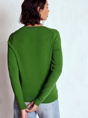 Boden Green Emilia Cotton V-Neck Jumper - Image 2 of 7