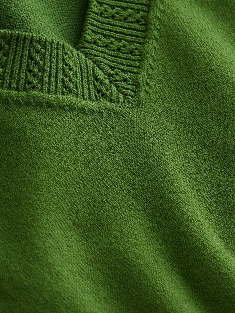 Boden Green Emilia Cotton V-Neck Jumper - Image 7 of 7