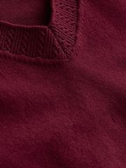 Boden Purple Emilia Cotton V-Neck Jumper - Image 6 of 6
