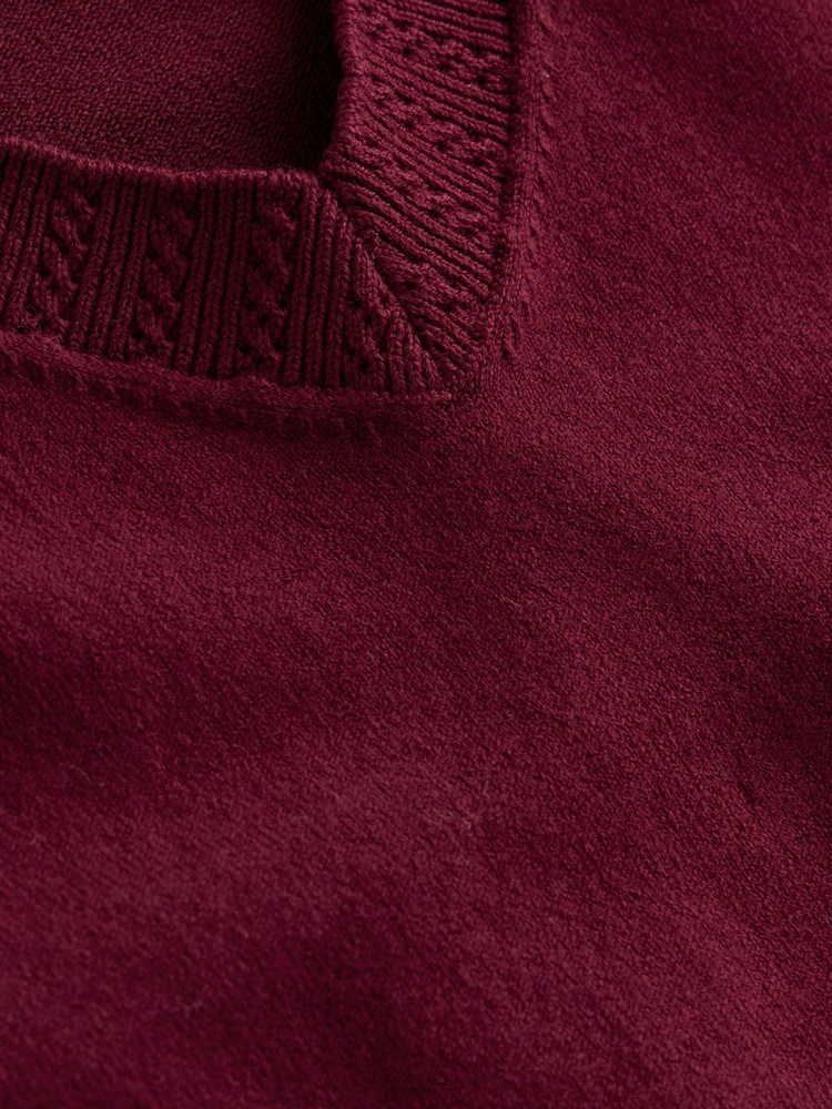 Boden Purple Emilia Cotton V-Neck Jumper - Image 6 of 6 Boden Purple Emilia Cotton V-Neck Jumper - Image 6 of 6