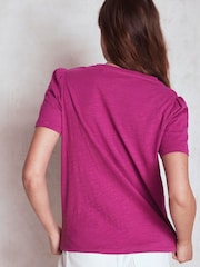Boden Purple Short Sleeve V-Neck T-Shirt - Image 2 of 5