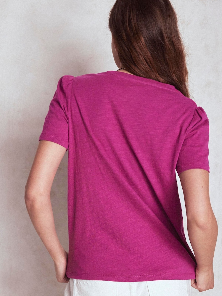 Boden Purple Short Sleeve V-Neck T-Shirt - Image 2 of 5