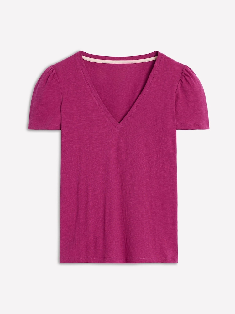 Boden Purple Short Sleeve V-Neck T-Shirt - Image 5 of 5 Boden Purple Short Sleeve V-Neck T-Shirt - Image 5 of 5