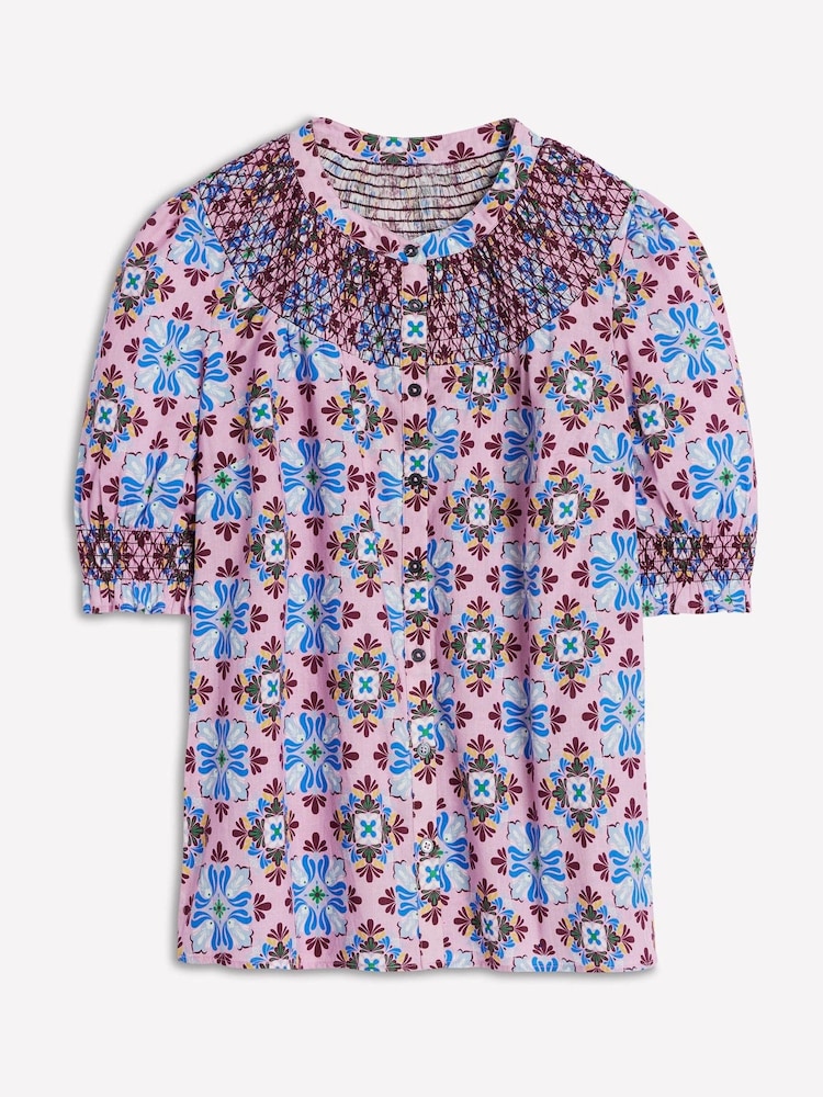Boden Pink Effie Short Sleeve Top - Image 6 of 6
