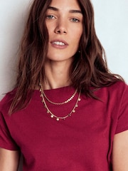 Boden Red Supersoft Boat Neck T-Shirt - Image 4 of 5