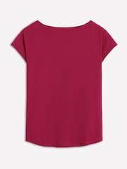 Boden Red Supersoft Boat Neck T-Shirt - Image 5 of 5
