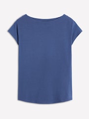 Boden Blue Supersoft Boat Neck T-Shirt - Image 5 of 5