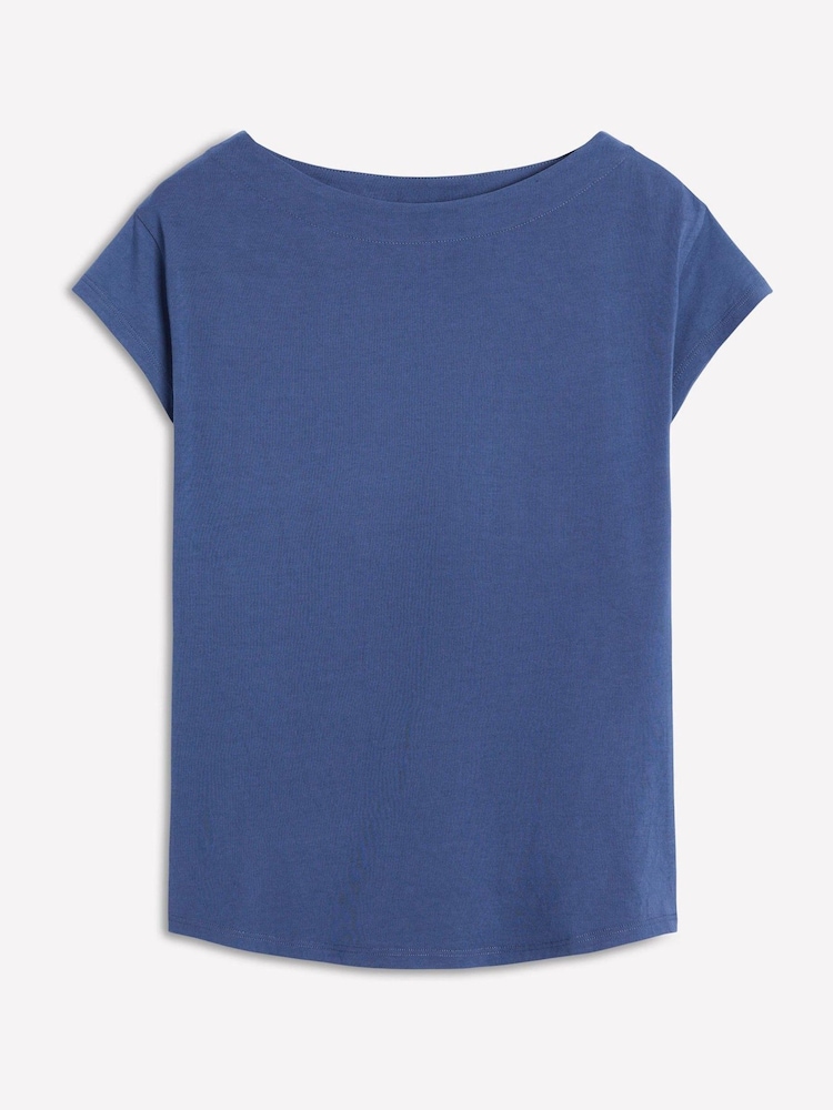 Boden Blue Supersoft Boat Neck T-Shirt - Image 5 of 5 Boden Blue Supersoft Boat Neck T-Shirt - Image 5 of 5