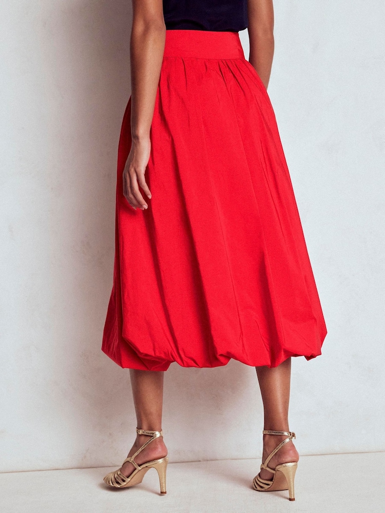Boden Red Bubble Hem Midi Skirt - Image 2 of 5 Boden Red Bubble Hem Midi Skirt - Image 2 of 5