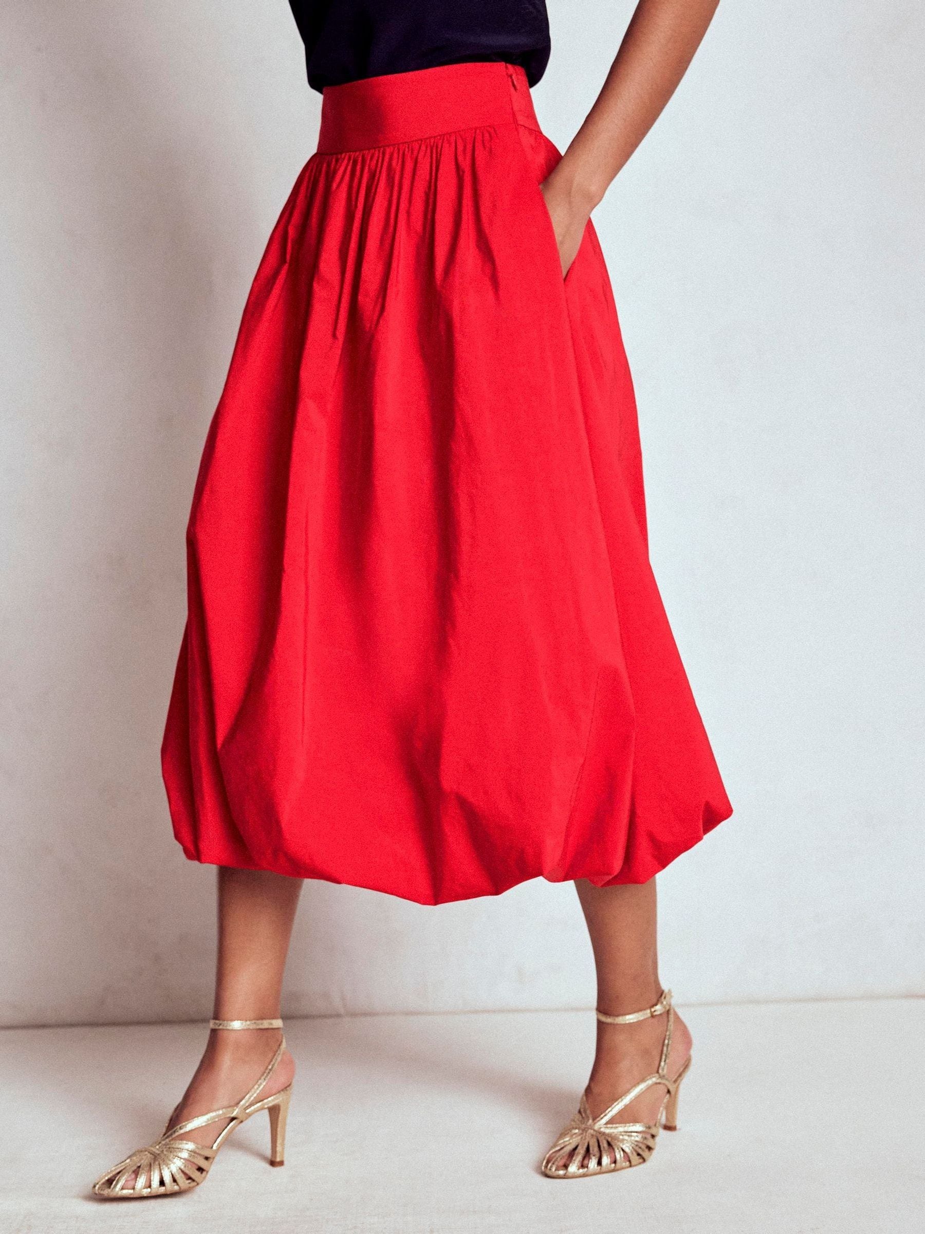 Buy Boden Red Bubble Hem Midi Skirt from Next USA