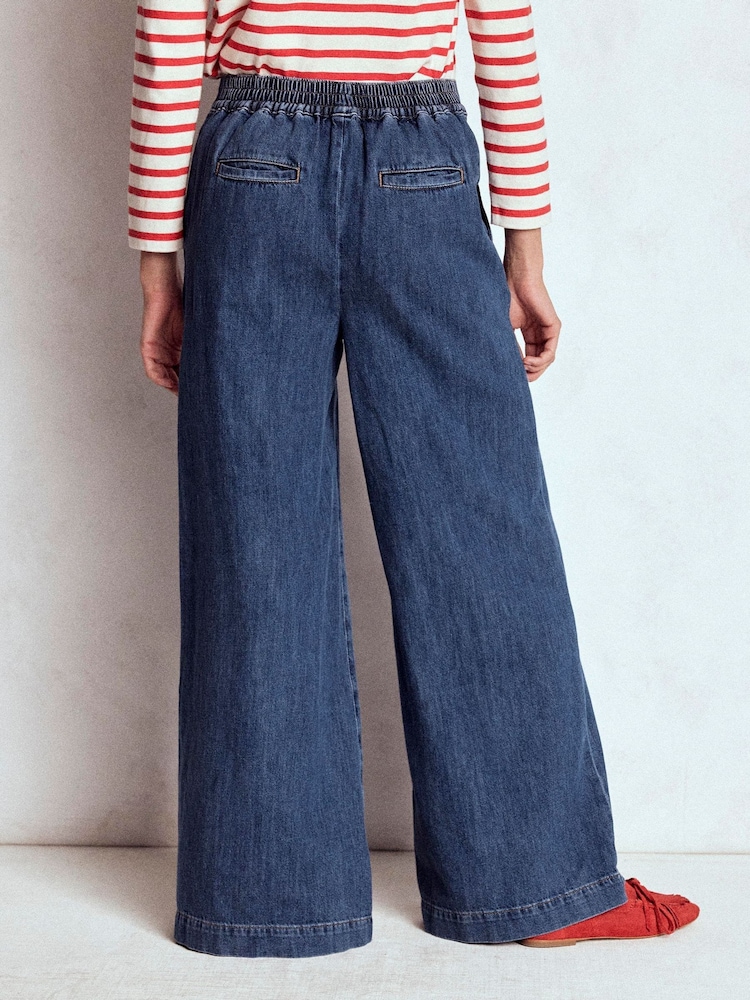 Boden Blue Pull-on Denim Trousers - Image 2 of 5