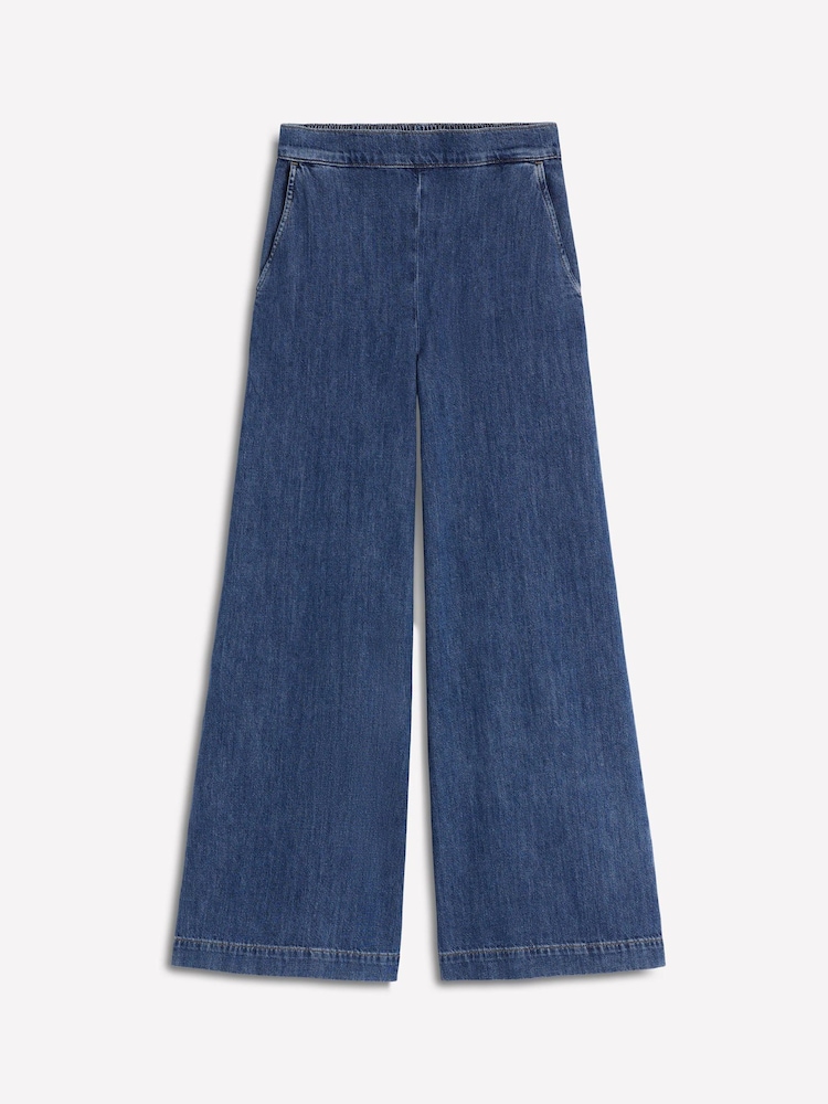 Boden Blue Pull-on Denim Trousers - Image 5 of 5