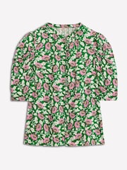 Boden Green Mutton Sleeve Smart Top - Image 5 of 5