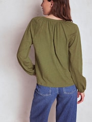 Boden Green Alma Embroidered Shirt - Image 3 of 5