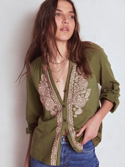 Boden Green Alma Embroidered Shirt - Image 4 of 5