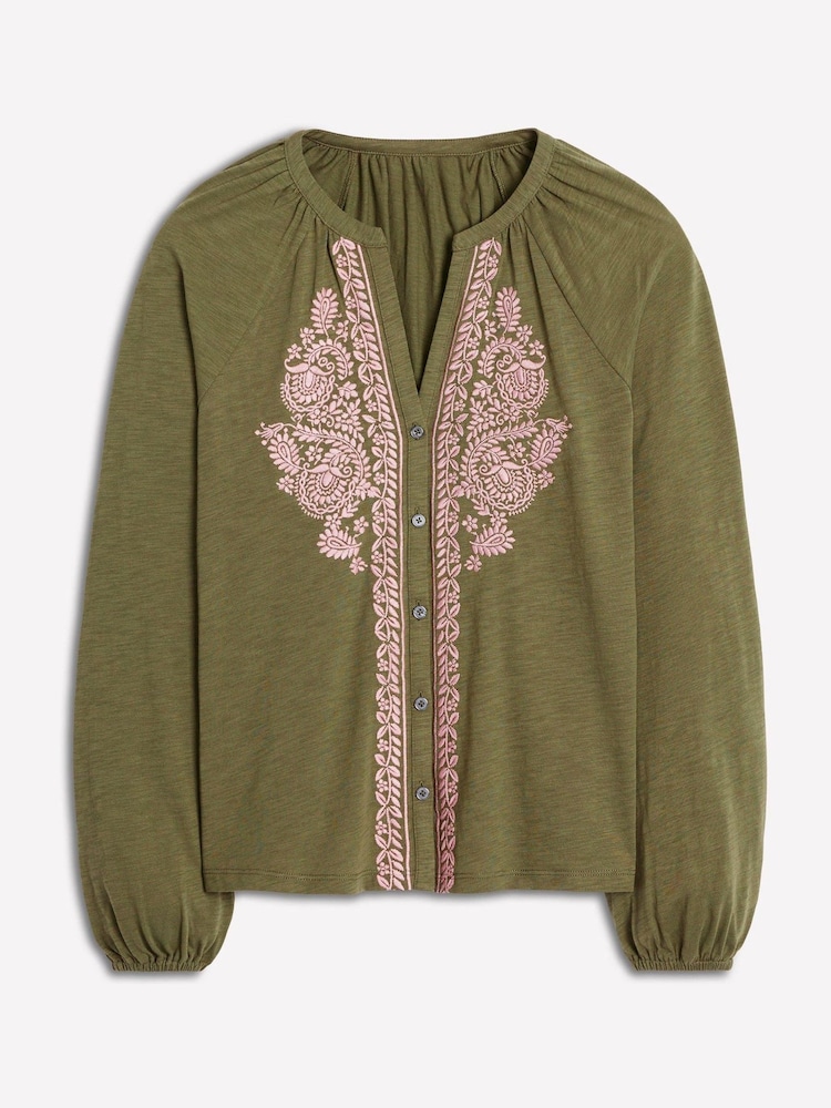 Boden Green Alma Embroidered Shirt - Image 5 of 5