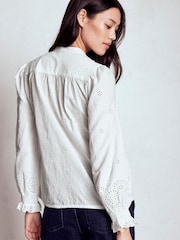 Boden White Alice Broderie Top - Image 2 of 4